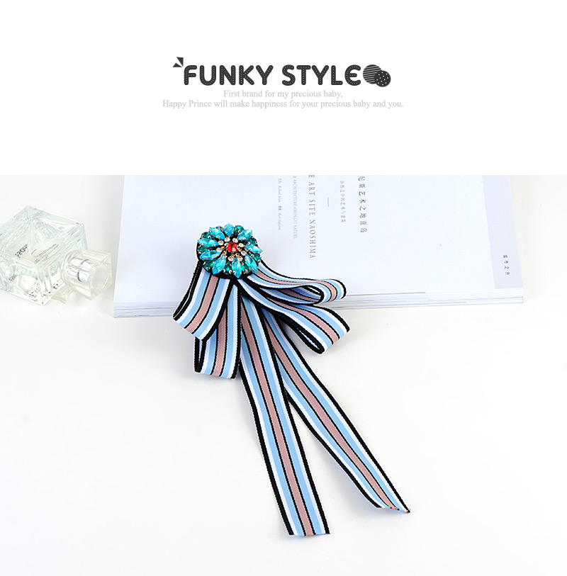 Fashion Blue Round Shape Decorated Bowknot Brooch,Korean Brooches