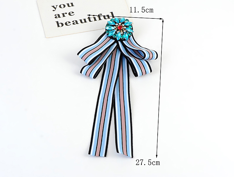 Fashion Blue Round Shape Decorated Bowknot Brooch,Korean Brooches