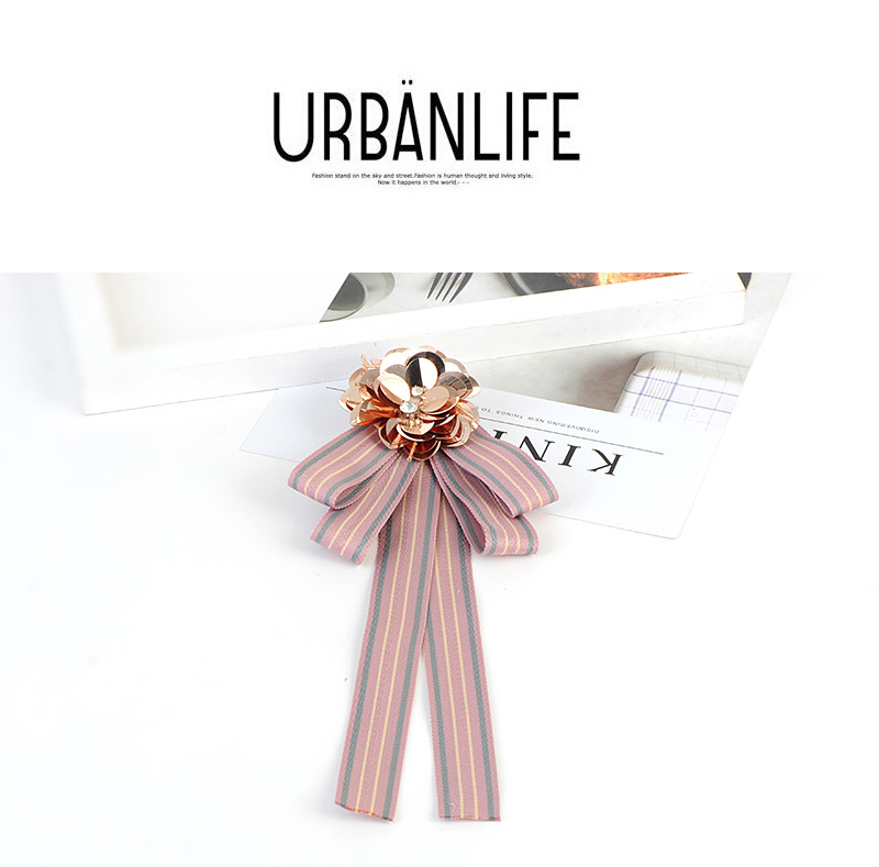 Fashion Pink Paillette Decorated Bowknot Brooch,Korean Brooches