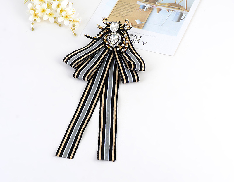 Fashion Black+blue Spider Shape Decorated Bowknot Brooch,Korean Brooches