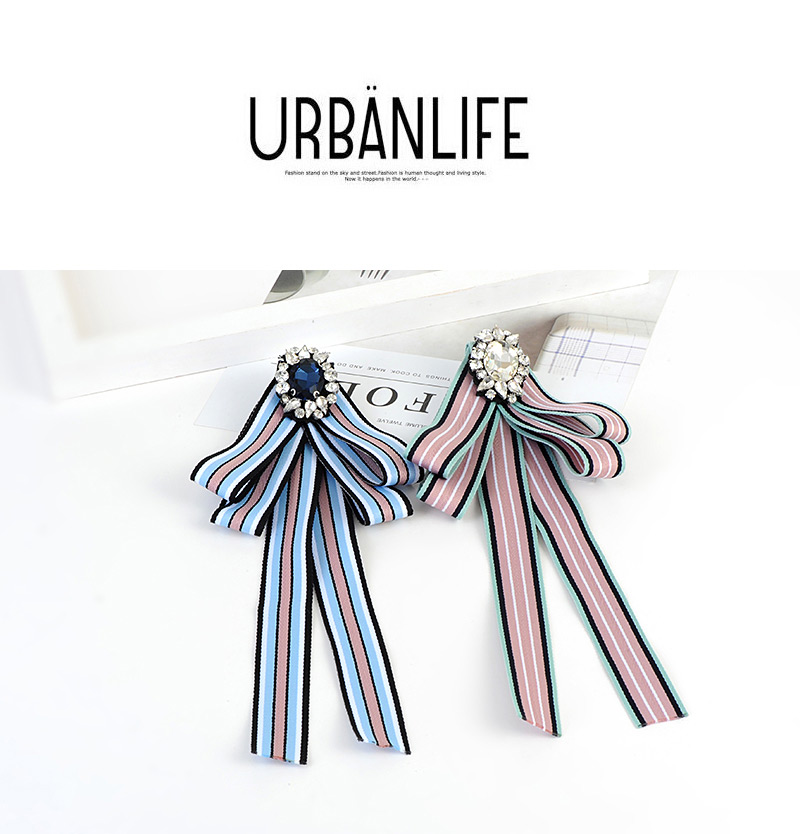 Fashion Blue+black Oval Shape Decorated Bowknot Brooch,Korean Brooches
