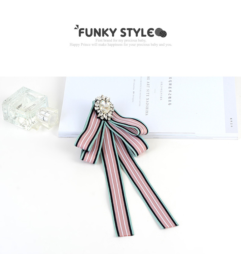 Fashion Pink+black Oval Shape Decorated Bowknot Brooch,Korean Brooches