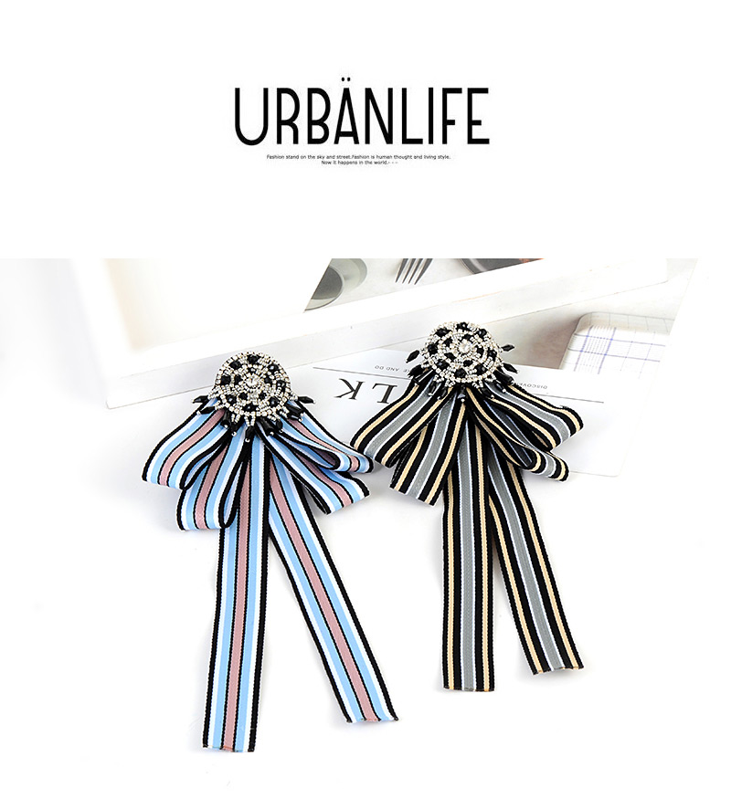 Fashion Black+gray Round Shape Decorated Bowknot Brooch,Korean Brooches
