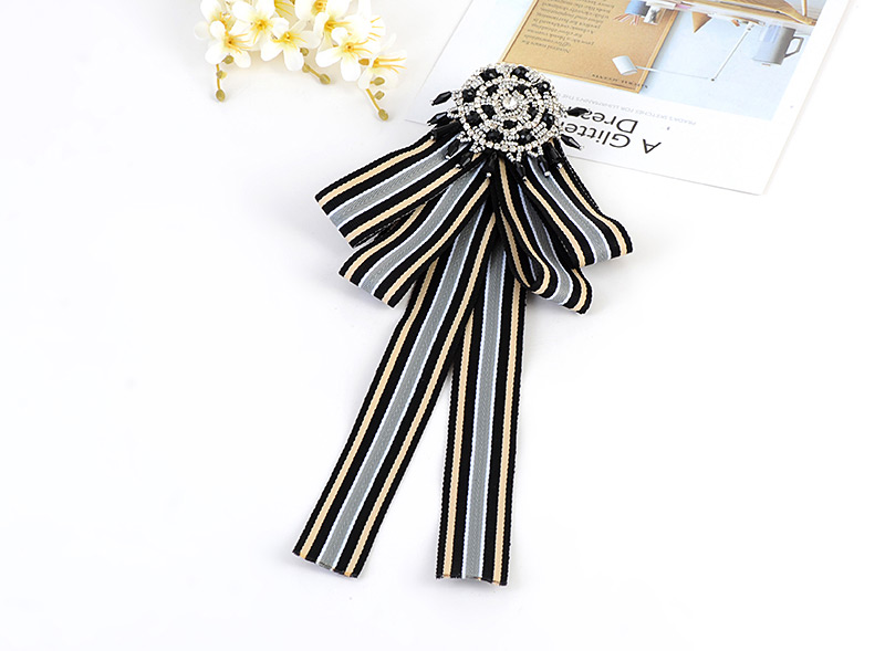 Fashion Blue+black Round Shape Decorated Bowknot Brooch,Korean Brooches