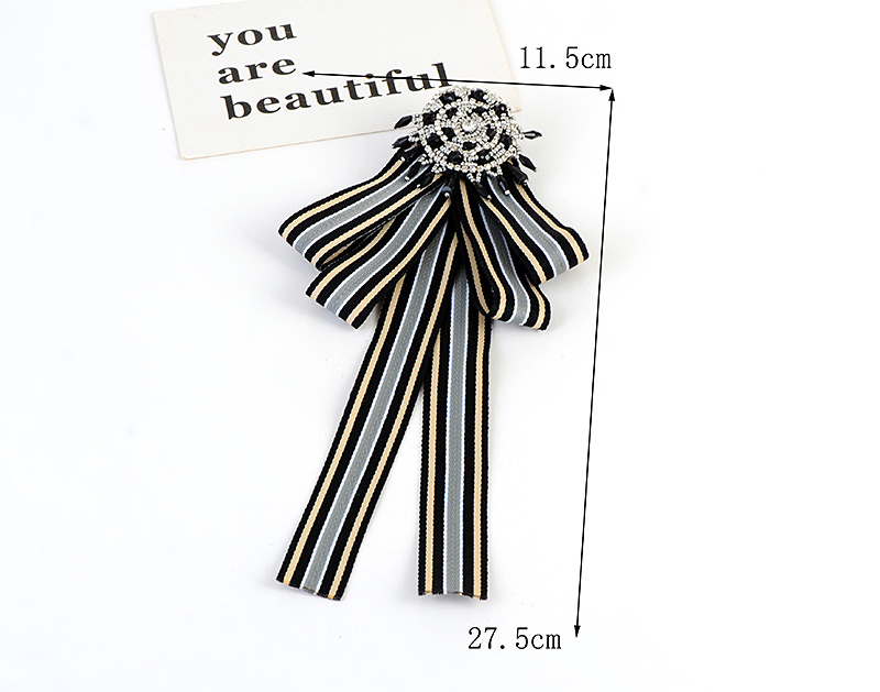 Fashion Blue+black Round Shape Decorated Bowknot Brooch,Korean Brooches