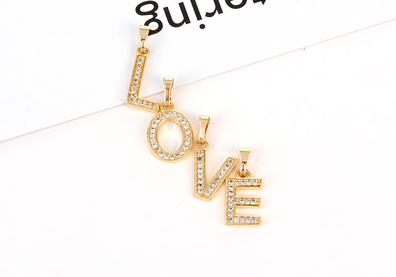 Fashion Gold Color L Letter Shape Design Pendant,Necklaces