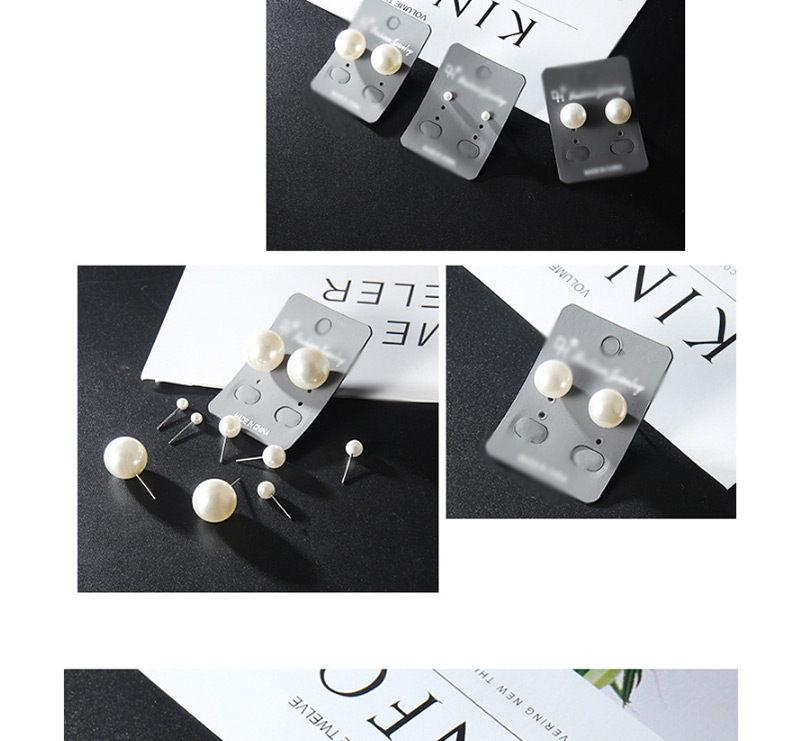 Fashion White Pearl Decorated Simple Earrings(8mm),Stud Earrings