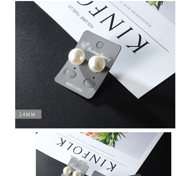 Fashion White Pearl Decorated Simple Earrings(14mm),Stud Earrings