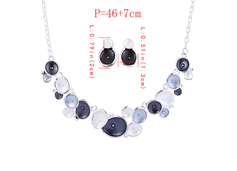 Fashion Black Round Shape Decorated Multi-color Jewelry Sets,Jewelry Sets