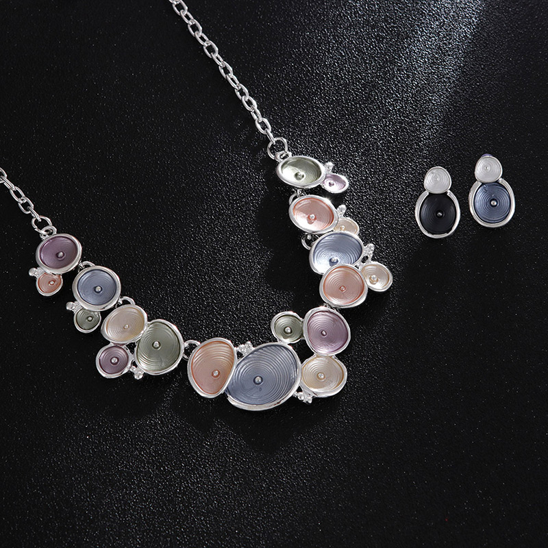 Fashion Pink Round Shape Decorated Multi-color Jewelry Sets,Jewelry Sets