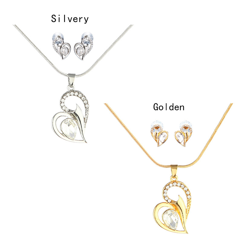 Fashion Silver Color Heart Shape Decorated Jewelry Sets,Jewelry Sets