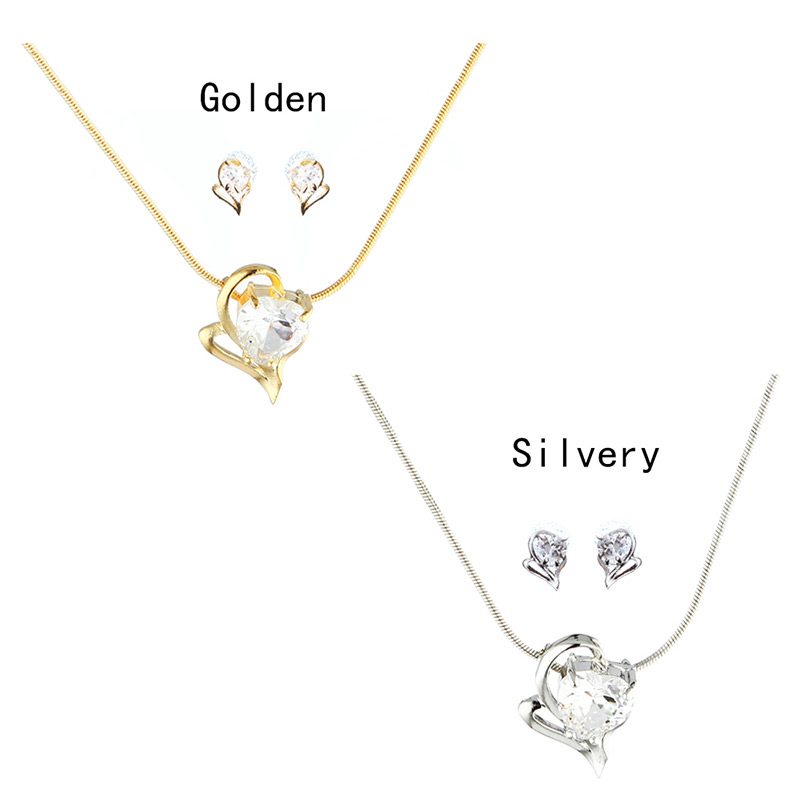 Fashion Gold Color Heart Shape Decorated Jewelry Sets,Jewelry Sets
