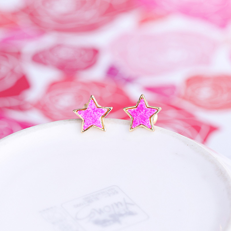 Fashion Pink Star&rainbow Shape Decorated Earrings(3pcs),Earrings set