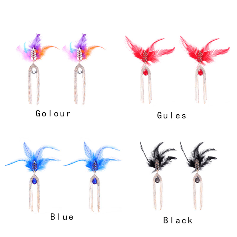 Fashion Multi-color Waterdrop Shape Decorated Tassel Earrings,Drop Earrings