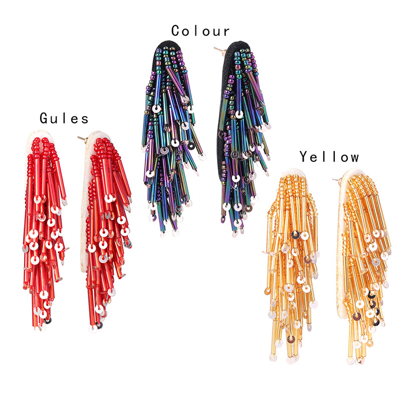 Fashion Multi-color Tassel Shape Design Earrings,Stud Earrings