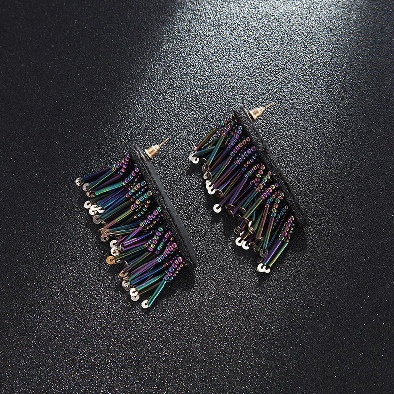 Fashion Multi-color Tassel Shape Design Earrings,Stud Earrings