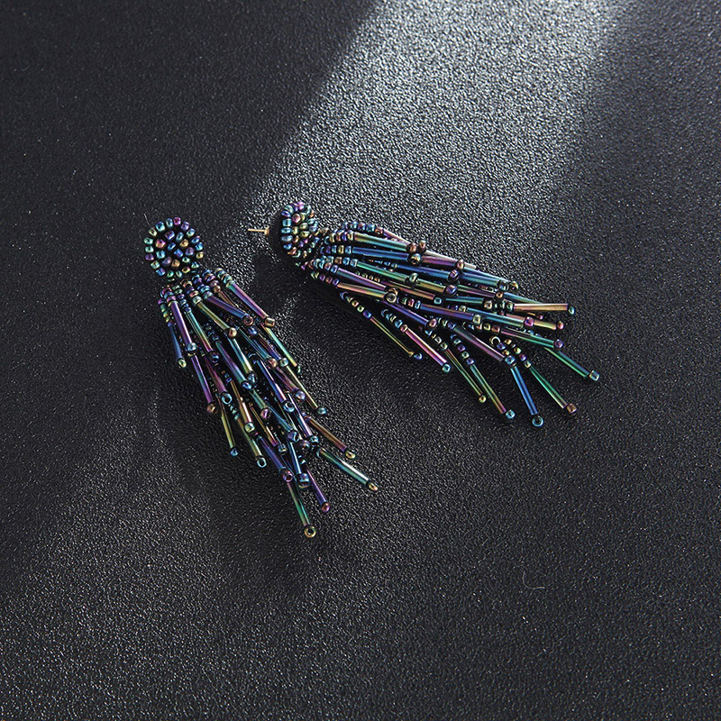 Fashion Multi-color Multi-color Decortaed Tassel Earrings,Drop Earrings