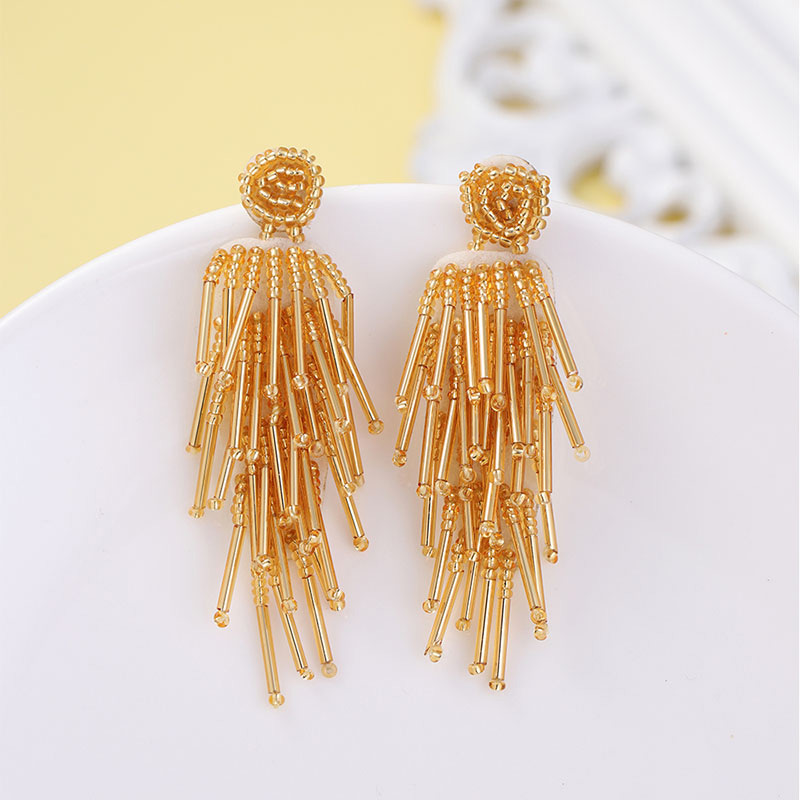 Fashion Red Pure Color Decortaed Tassel Earrings,Drop Earrings
