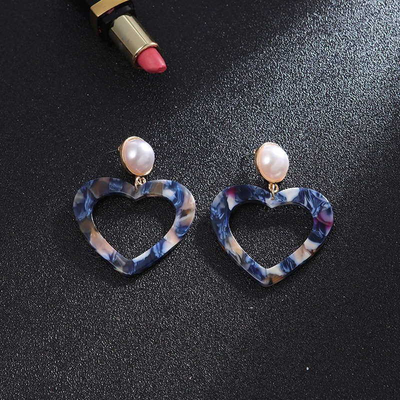 Fashion Navy Heart Shape Design Earrings,Drop Earrings