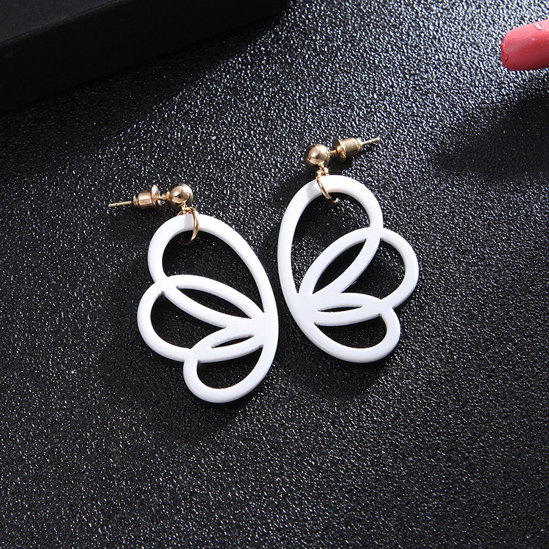 Fashion Black+beige Wing Shape Decorated Earrings,Drop Earrings