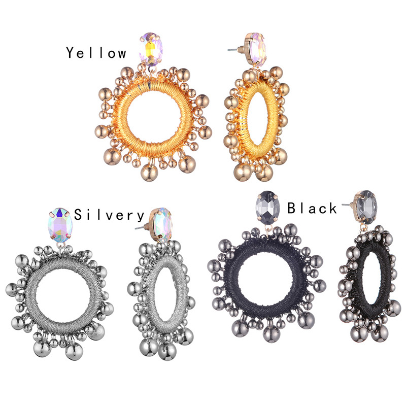 Fashion Silver Color Round Shape Decorated Earrings,Drop Earrings