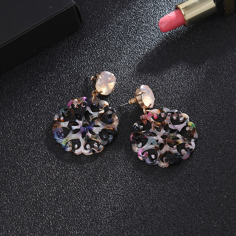 Fashion Gray Hollow Out Design Flower Earrings,Drop Earrings