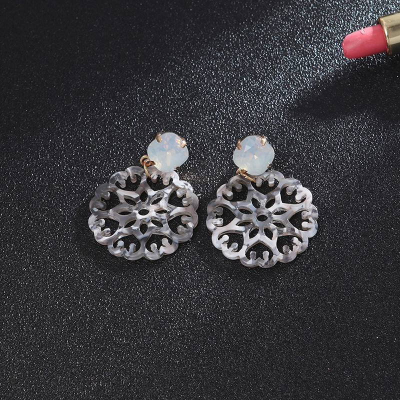 Fashion Blue Hollow Out Design Flower Earrings,Drop Earrings