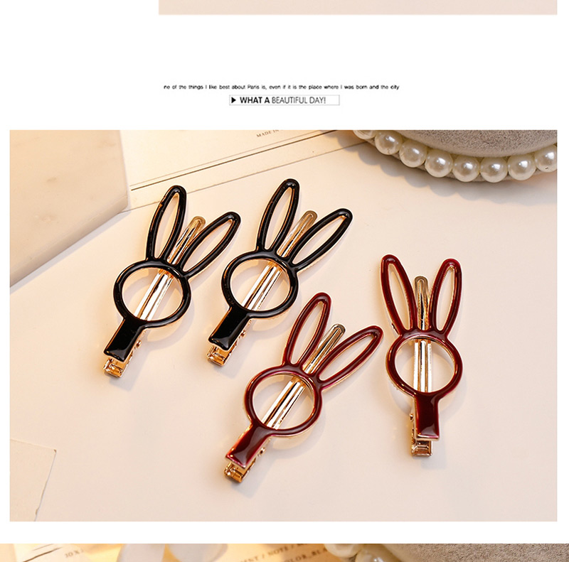 Fashion Claret Red Rabbit Shape Decorated Hair Clip,Hairpins
