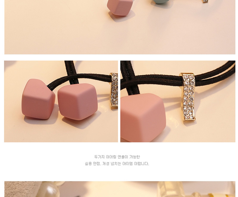 Fashion Blue+pink Square Shape Decorated Hair Band,Hair Ring