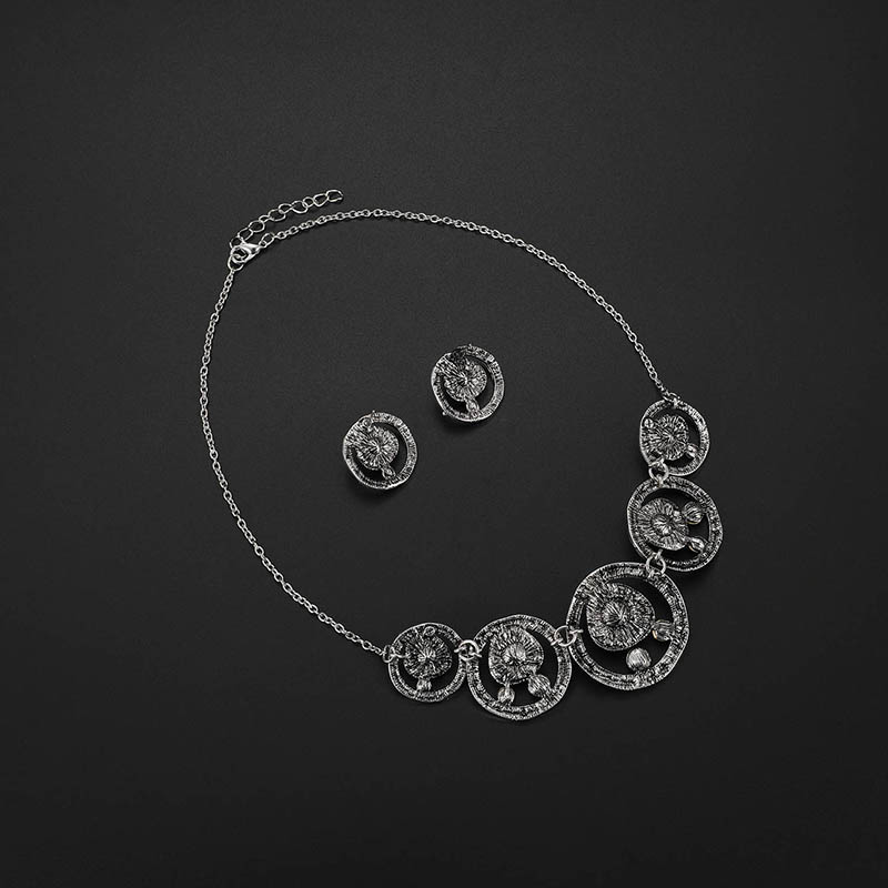 Fashion Silver Color Round Shape Decorated Jewelry Set (3 Pcs ),Jewelry Sets