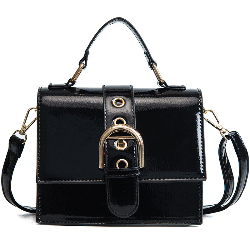 Fashion Black Buckle Decorated Shoulder Bag,Handbags