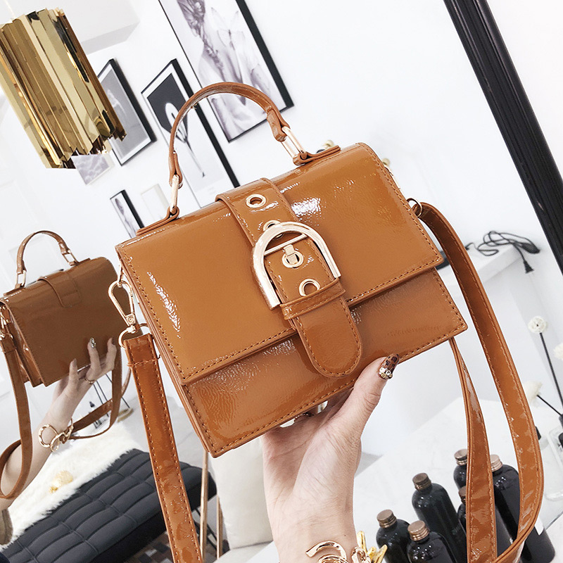 Fashion Brown Buckle Decorated Shoulder Bag,Handbags