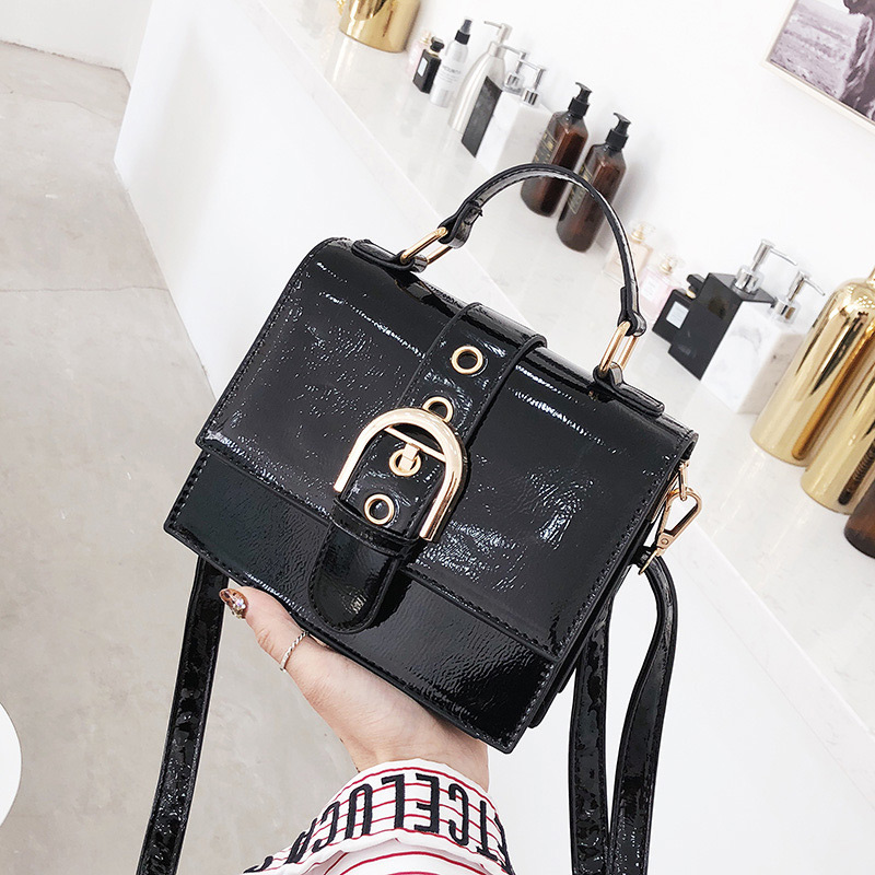 Fashion Black Buckle Decorated Shoulder Bag,Handbags
