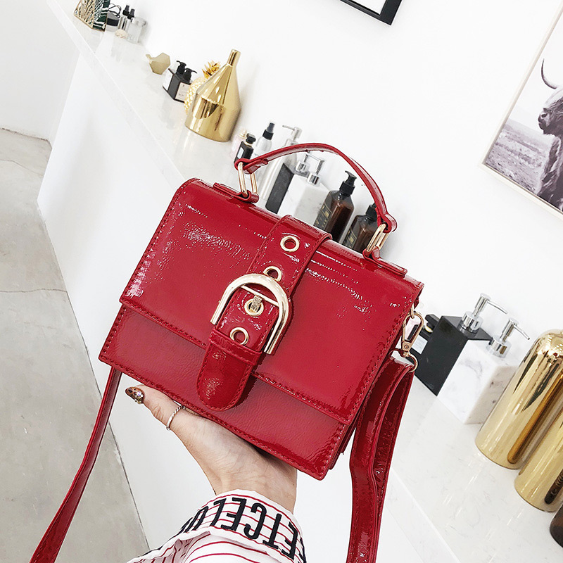 Fashion Red Buckle Decorated Shoulder Bag,Handbags