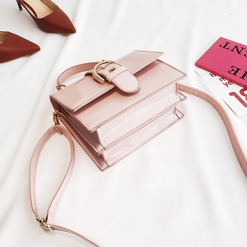 Fashion Pink Buckle Decorated Shoulder Bag,Handbags