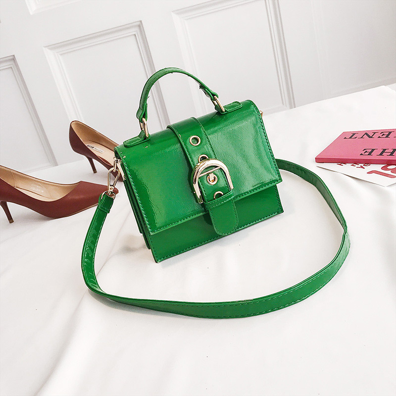 Fashion Green Buckle Decorated Shoulder Bag,Handbags