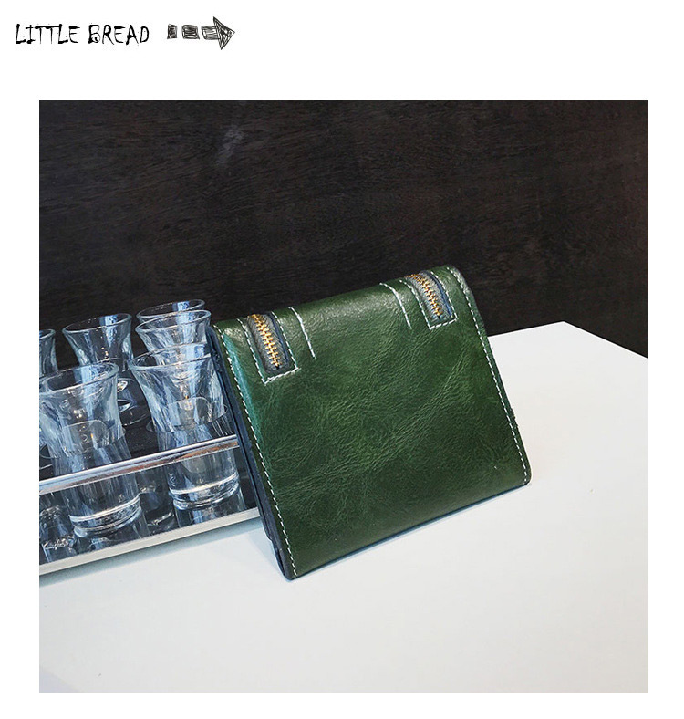 Fashion Green Zipper Decorated Wallet,Wallet