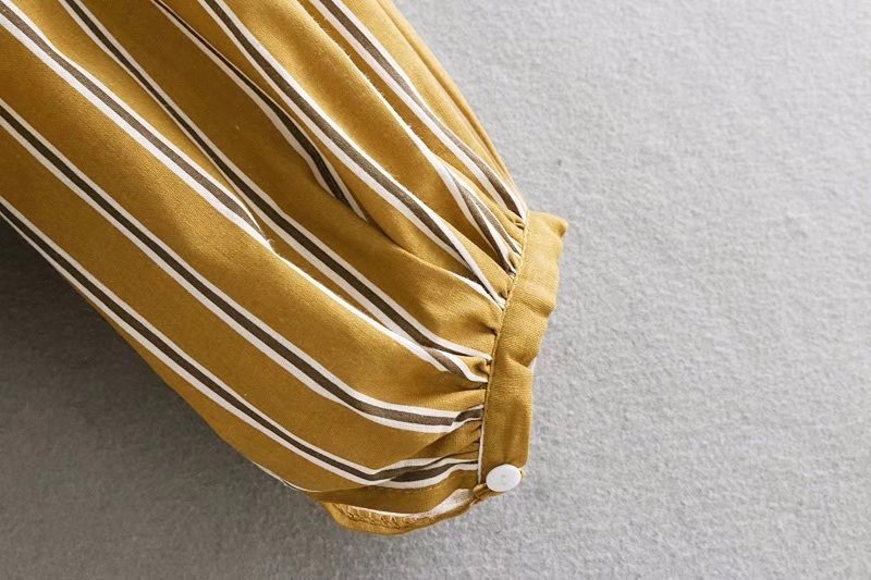 Fashion Brown Stripe Pattern Decorated Shirt,Tank Tops & Camis