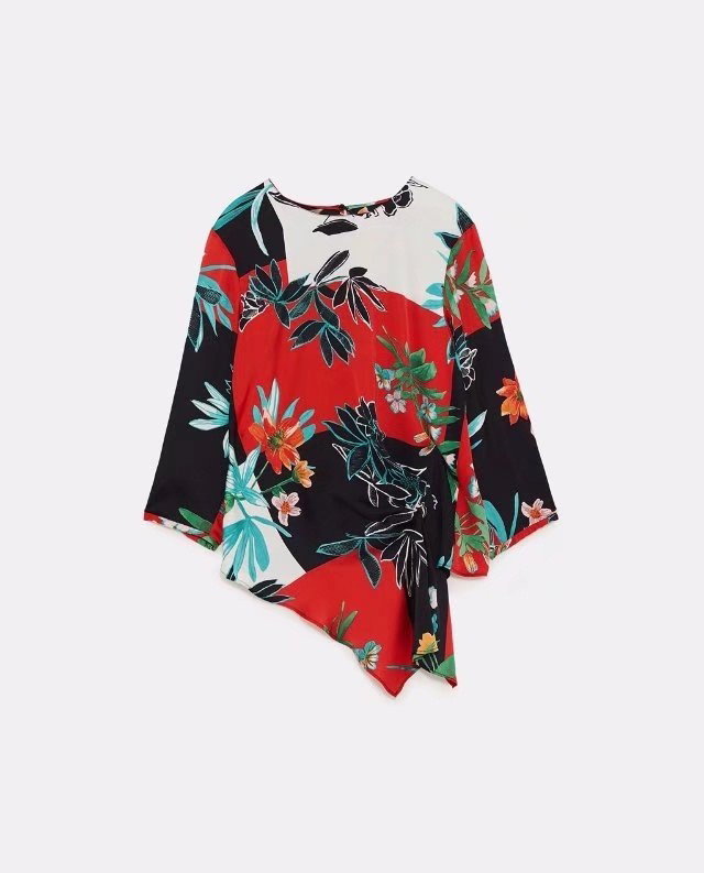 Fashion Black+red Flower Pattern Decorated Shirt,Tank Tops & Camis