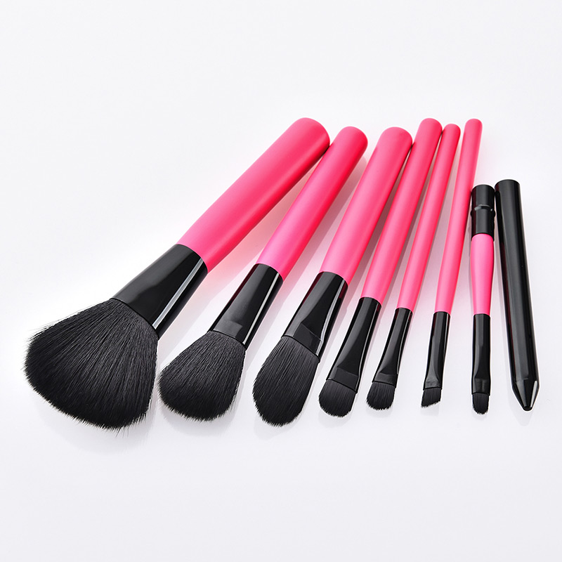 Fashion Plum Red Roound Shape Decorated Makeup Brush (7 Pcs ),Beauty tools