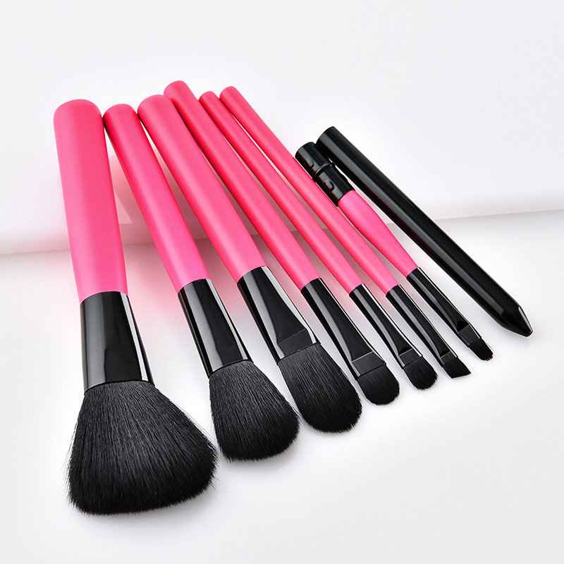 Fashion Plum Red Roound Shape Decorated Makeup Brush (7 Pcs ),Beauty tools