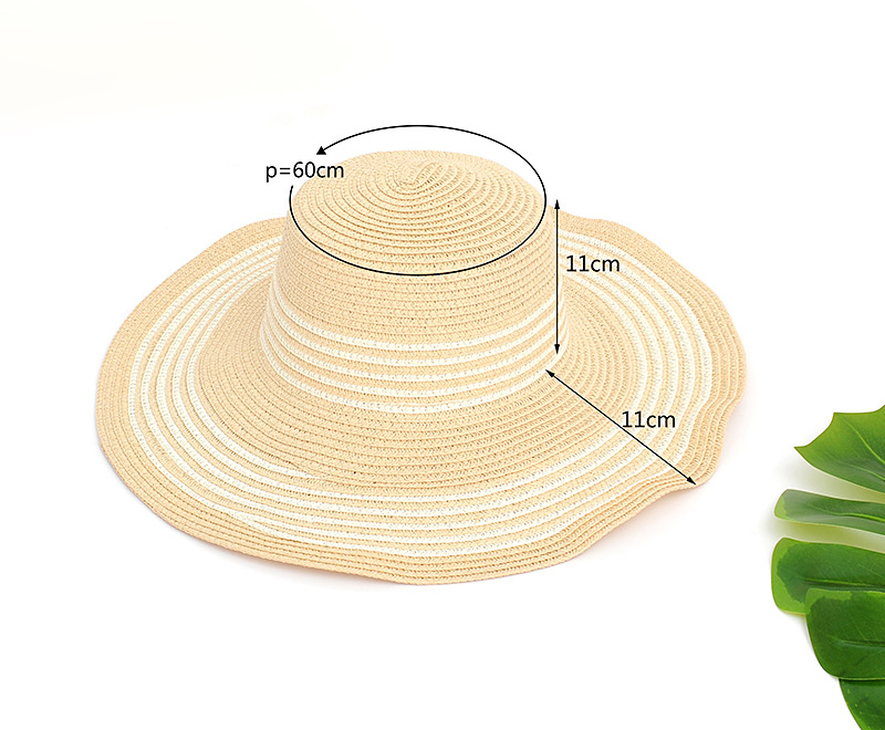 Fashion Beige Stripe Pattern Decorated Hat,Sun Hats