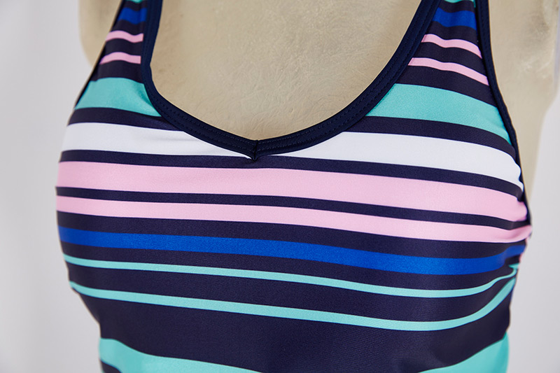 Fashion Blue Stripe Pattern Decorated Swimwear,Bikini Sets