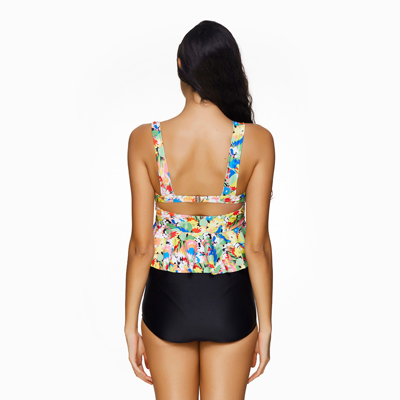 Fashion Black Flower Pattern Decorated Bikini,Bikini Sets