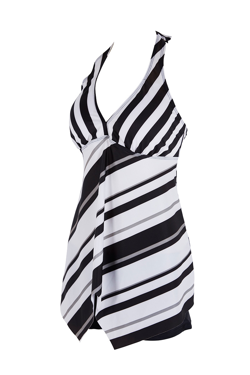 Fashion Black Stripe Pattern Decorated Swimwear,Bikini Sets