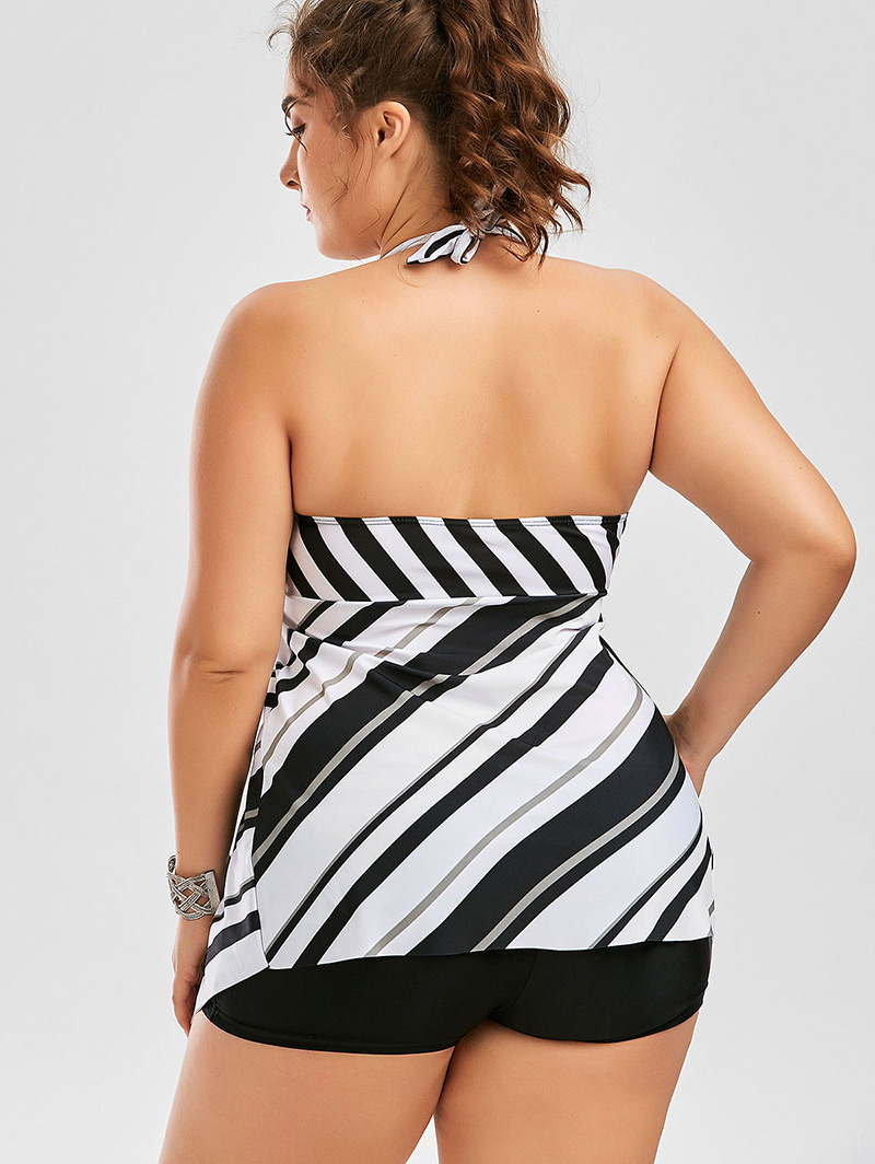 Fashion Black Stripe Pattern Decorated Swimwear,Bikini Sets