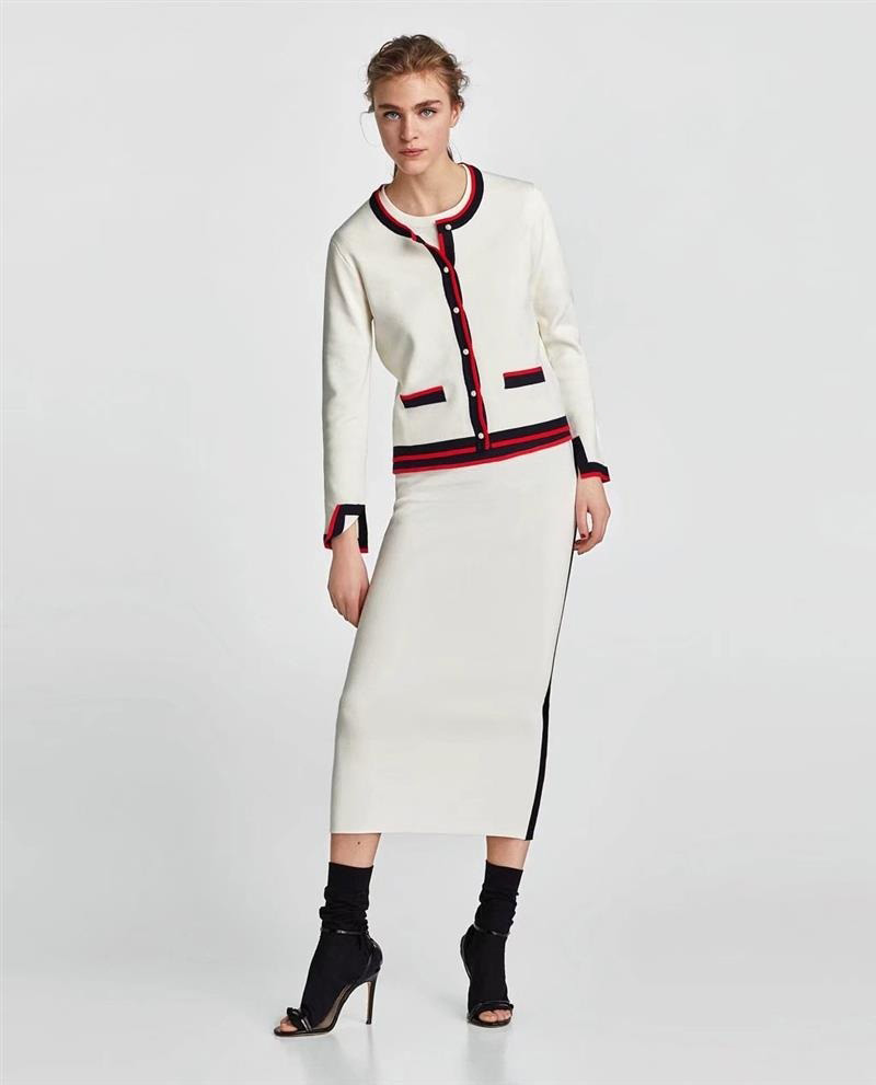 Fashion White Color Matching Decorated Coat,Coat-Jacket