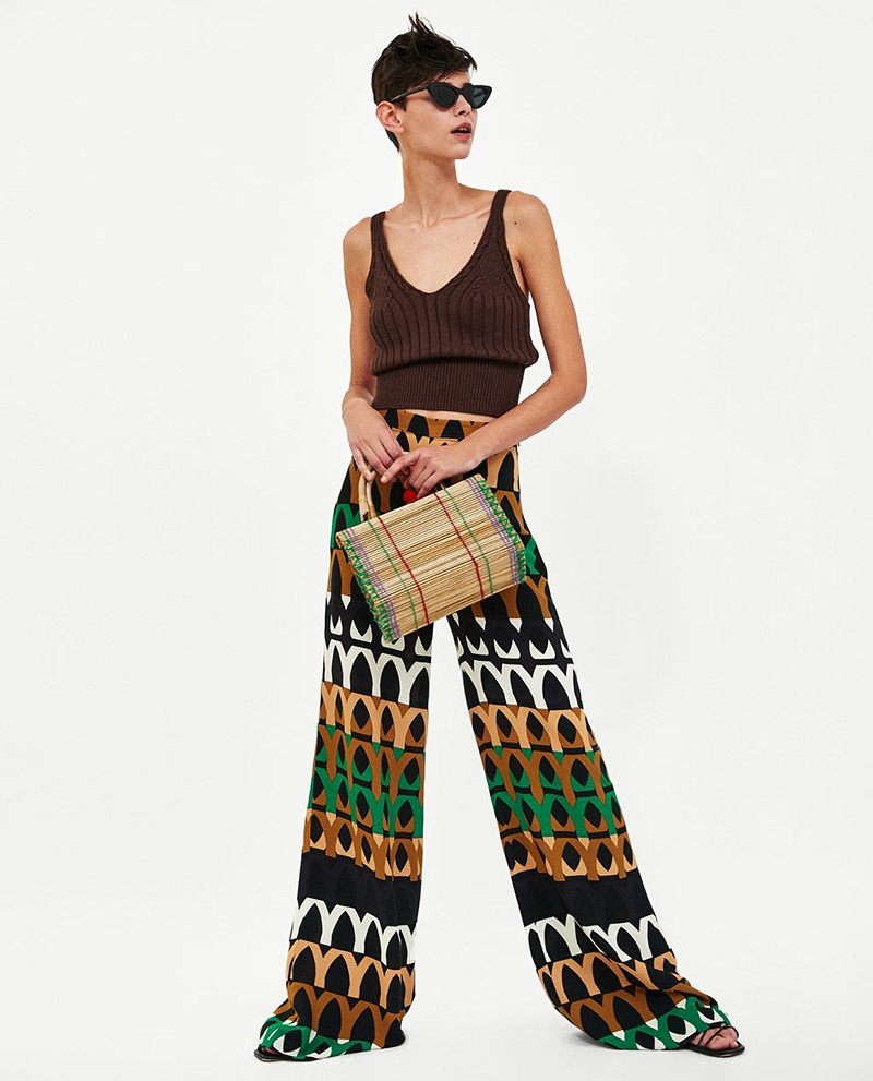 Fashion Multi-color Geometry Pattern Decorated Trousers,Pants