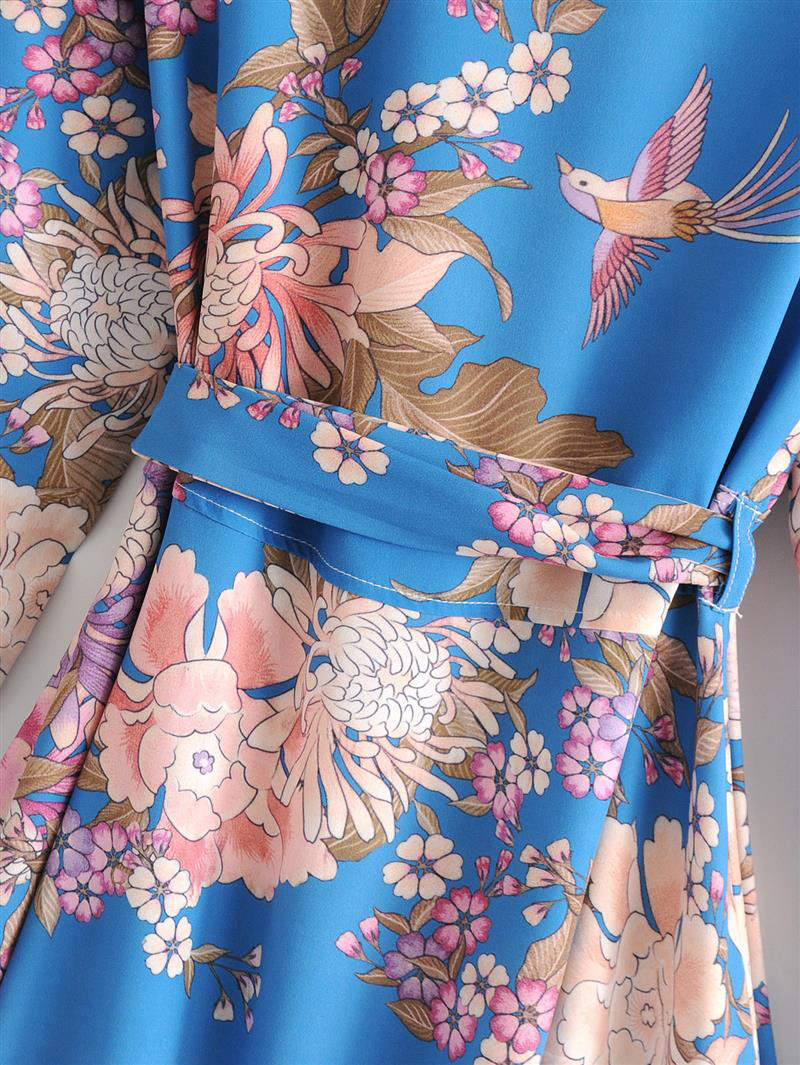 Fashion Beige Flower Pattern Decorated Dress,Long Dress