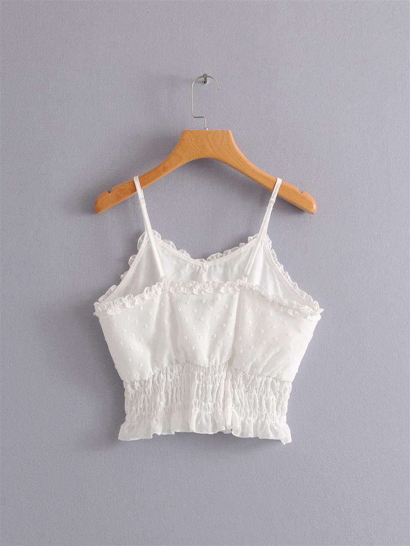 Fashion White Pure Color Decorated Vest,Tank Tops & Camis